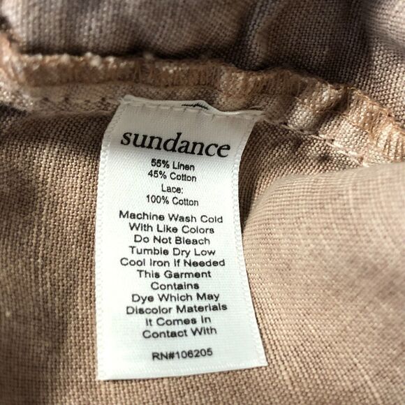 NWOT Sundance Organia Lace Pants Size 12 Linen Cotton Blnd Relaxed Fit Rose Dust - Picture 9 of 9